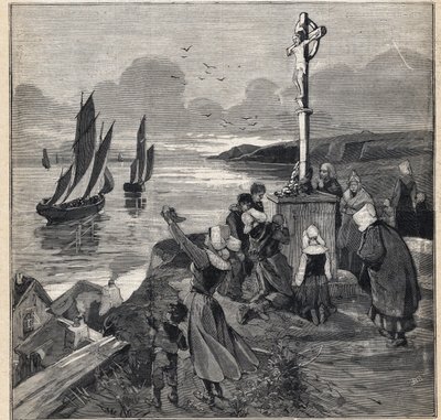 आइसलैंड में मछली पकड़ना: मछुआरे ब्रिटनी छोड़ते हैं। 12/03/1893 को "" ले पेटिट पेरिसियन "" में उत्कीर्णन। द्वारा अनाम अनाम