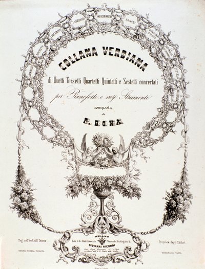 Giuseppe Verdi . द्वारा संगीत स्कोर के संग्रह का अग्रभाग द्वारा अनाम अनाम