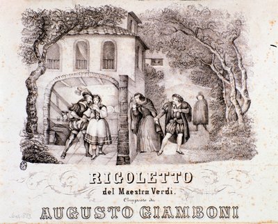 Giuseppe Verdi . द्वारा रिगोलेटो ओपेरा के संगीत स्कोर का अग्रभाग द्वारा अनाम अनाम