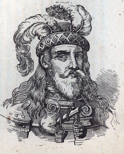 Visconti के अनुसार Galaazzo - Galeas II Visconti का पोर्ट्रेट - Galeazzo II Visconti - 1320-1378 -उत्कीर्णन - द्वारा अनाम अनाम