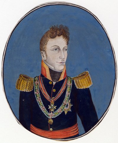 गेभार्ड लेबेरेक्ट वॉन ब्लूचर (ब्लूचर) (1742-1819) प्रिंस डी वाह्लस्टैट और जनरल प्रुसियन - बेनामी - सी। १८०० - कागज पर जल रंग - १७,४x१४,२ - निजी संग्रह द्वारा अनाम अनाम