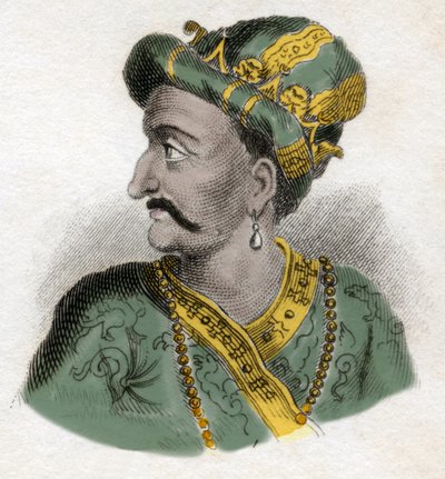 ग्रैंड मुगल (मोगोल या मुगल) (शायद औरंगजेब (1618-1707), जिसे आलमगीर के नाम से भी जाना जाता है) (अबू मुजफ्फर मुहिउद्दीन मुहम्मद औरंगजेब आलमगी) - 19वीं सदी की नक्काशी - मिलानी द्वारा अनाम अनाम