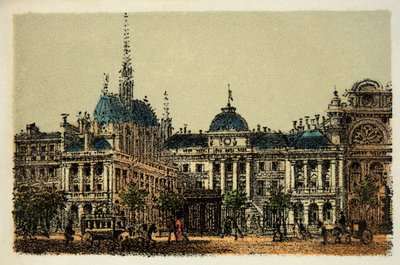 1874 में पेरिस: न्याय का महल और सेंट चैपल, निजी संग्रह द्वारा अनाम अनाम