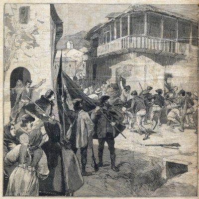सिसिली में किसानों का विद्रोह। 31/12/1893 को "" ले पेटिट पेरिसियन "" में उत्कीर्णन। द्वारा अनाम अनाम