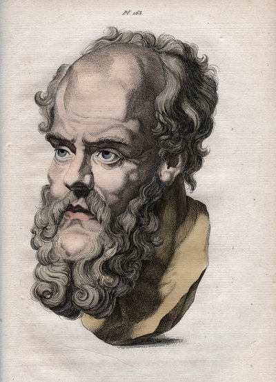 Physiognomy - Physiognomony - यूनानी दार्शनिक सुकरात (ca. 469 BC-399 BC) (बस्ट ऑफ़ सॉक्रेटीस (ca 469 BC-399 BC), एथेनियन दार्शनिक) जोहान गैस्पर द्वारा "द आर्ट ऑफ़ नोइंग मेन थ्रू फिजियोलॉजी" में 1808 का उत्कीर्णन (गैस्पर्ड) लैवेटर (1841-1801) - द्वारा अनाम अनाम