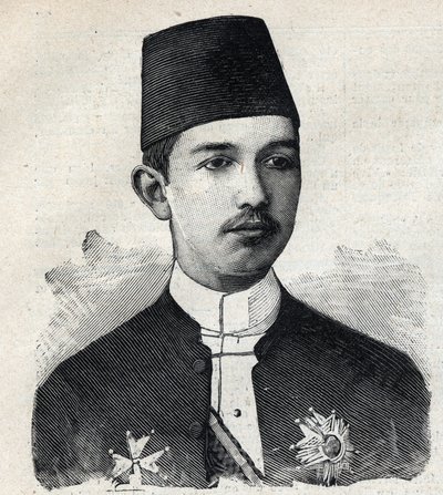 अब्बास द्वितीय पाशा का पोर्ट्रेट (1874-1944), मिस्र के उप राजा। "" ले प्यूट पेरिसियन "" में उत्कीर्णन द्वारा अनाम अनाम
