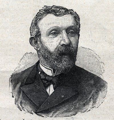 अल्फ्रेड मेज़िएरेस (1826-1915) का पोर्ट्रेट, फ्रांसीसी साहित्यिक इतिहासकार, पत्रकार और राजनीतिज्ञ। "ले पेटिट पेरिसियन" में उत्कीर्णन द्वारा अनाम अनाम