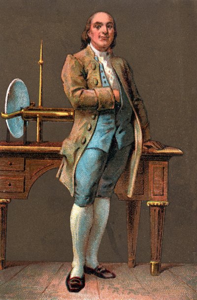 बेंजामिन फ्रेंकलिन (1706-1790) का पोर्ट्रेट अमेरिकी प्रिंटर, प्रकाशक, वैज्ञानिक, आविष्कारक, राजनेता और राजनयिक। क्रोमोलिथोग्राफी निजी संग्रह द्वारा अनाम अनाम