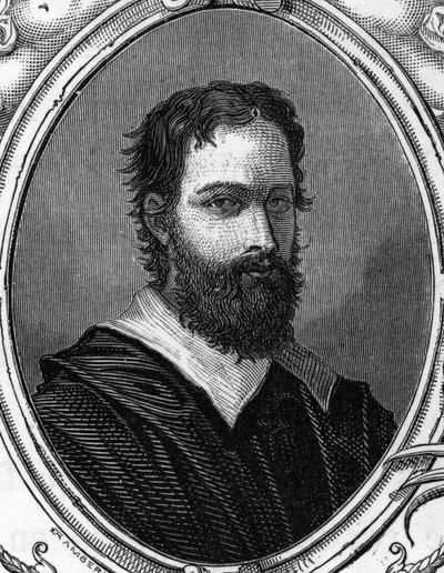 इतालवी चित्रकार बार्टोलोमो रामेंघी बगनाकावलो (सीए. 1484-1542) का पोर्ट्रेट। आर्मेंगॉड द्वारा "" यूरोप की दीर्घाओं - इटली "" में 1859 की उत्कीर्णन। निजि संग्रह। द्वारा अनाम अनाम