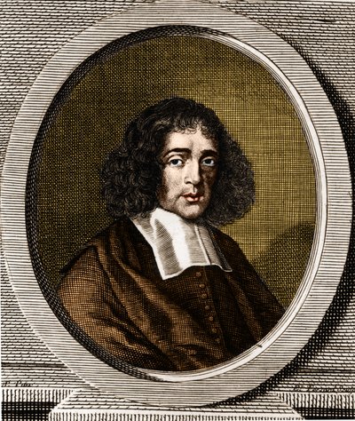 बारूक स्पिनोज़ा (1632-1677) का पोर्ट्रेट, डच दार्शनिक, जिसे बेंटो डी एस्पिनोसा या बेनेडिक्टस डी स्पिनोज़ा या बेनोइट डी स्पिनोज़ा के नाम से भी जाना जाता है। द्वारा अनाम अनाम