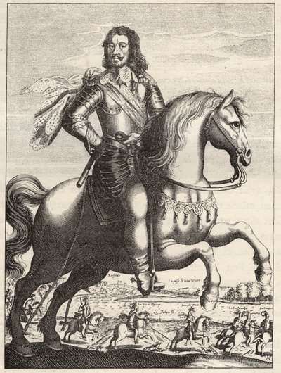 सक्सोनी वीमर (सक्सोनी-वीमर) (1604-1639) के बर्नार्ड का पोर्ट्रेट ड्यूक बर्नार्ड और रोहन के ड्यूक द्वारा जॉन ऑफ वर्थ के कब्जे के प्रतिनिधित्व के साथ। 17 वीं शताब्दी की नक्काशी। निजि संग्रह। द्वारा अनाम अनाम