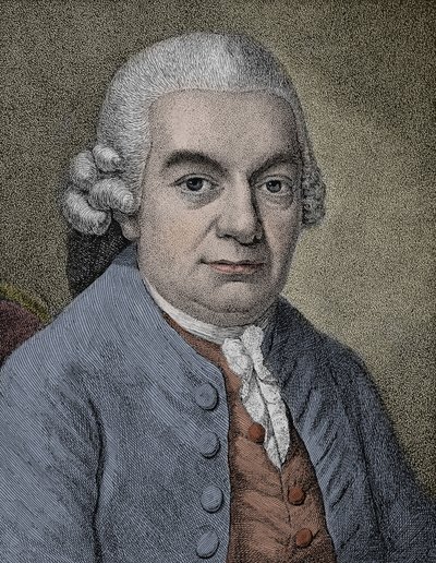 कार्ल फिलिप इमानुएल बाख (इमैनुएल) (1714 - 1788), जर्मन संगीतकार (उत्कीर्णन) का पोर्ट्रेट द्वारा अनाम अनाम