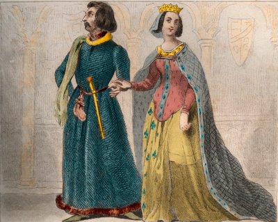 फ्रांस के लुई इलेवन के साथ फ्रांस की रानी शेर्लोट डी सावोई (1441-1483) का पोर्ट्रेट, जिसे प्रूडेंट (1423-1483) के नाम से जाना जाता है। 1859 से "" ले मोंडे में उत्कीर्णन। सबसे दूरस्थ समय से लेकर आज तक सभी लोगों का इतिहास ”। एमई डे लॉस्टलॉट-बाचौ द् द्वारा अनाम अनाम