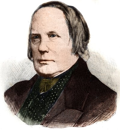 एडगर क्विनेट का पोर्ट्रेट (1803-1875) फ्रांसीसी लेखक और इतिहासकार। "" ले प्यूट पेरिसियन "" में उत्कीर्णन द्वारा अनाम अनाम