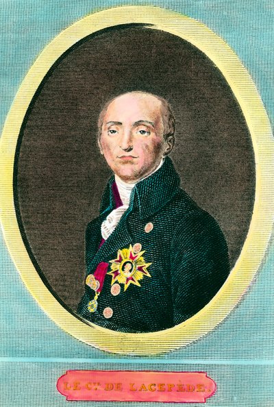 इटियेन डी ला विले का पोर्ट्रेट, काउंट डी लेसेपेड (1756-1825), फ्रांसीसी प्रकृतिवादी। अनाम उत्कीर्णन द्वारा अनाम अनाम