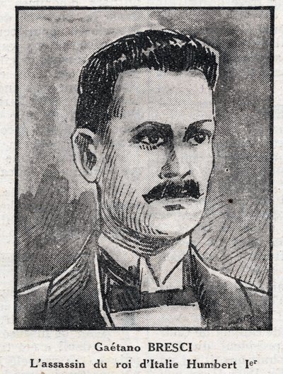 गेटानो ब्रेस्की का पोर्ट्रेट (1869-1901), इतालवी अराजकतावादी जिसने किंग हम्बर्ट प्रथम (अम्बर्टो I) की हत्या की द्वारा अनाम अनाम