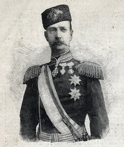 ग्रीस के जॉर्ज प्रथम राजा (1845-1913) का पोर्ट्रेट। "" ले प्यूट पेरिसियन "" में उत्कीर्णन द्वारा अनाम अनाम