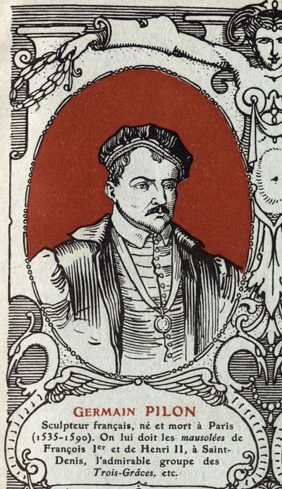 जर्मेन पिलोन का पोर्ट्रेट (1535-1590), फ्रांसीसी मूर्तिकार। 1914 से उत्कीर्णन। निजी संग्रह। द्वारा अनाम अनाम