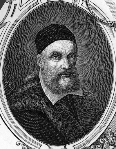 जैकोपो या जियाकोमो बेसानो (1518-1592) इतालवी चित्रकार का पोर्ट्रेट। आर्मेंगॉड द्वारा "" यूरोप की दीर्घाओं - इटली "" में 1859 की नक्काशी। निजि संग्रह। द्वारा अनाम अनाम