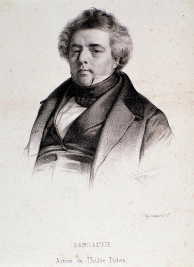 लुइगी लाब्लाचे का पोर्ट्रेट (1794-1858) इतालवी और फ्रेंच ओपेरा गायक एनग्रेविंग। 19 वी सदी। मिलानी निजी संग्रह द्वारा अनाम अनाम