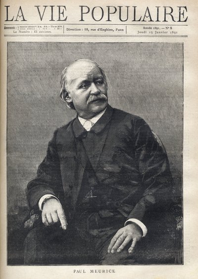 पॉल मेरिस का पोर्ट्रेट (1818-1905), फ्रांसीसी लेखक। "ला वी पॉपुलर" में उत्कीर्णन द्वारा अनाम अनाम