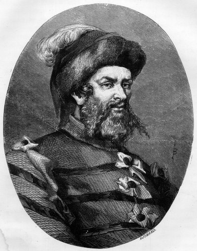 फिलिप गुइलरी (गुइलेरी) (1566-1608) ब्रिगेड फ़्रैंकैस का पोर्ट्रेट - 1863 के लियोन बेली द्वारा उत्कीर्णन "" ले लिवरे रूज - हिस्टोइरे डी ल'चफौद एन फ्रांस "" में डुप्रे डे ला माहेरी द्वारा - निजी संग्रह द्वारा अनाम अनाम