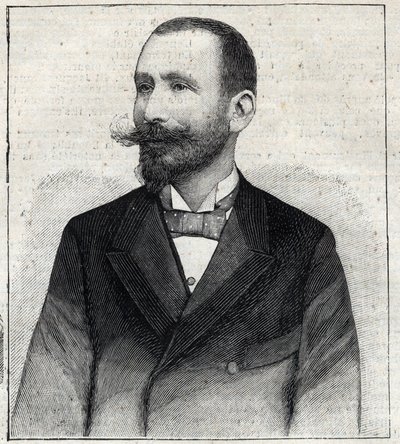 पियरे सेल्स का पोर्ट्रेट (1854? -1921?), एक फ्रांसीसी लेखक। "" ले पेट्रो पेरिसियन "" में उत्कीर्णन द्वारा अनाम अनाम