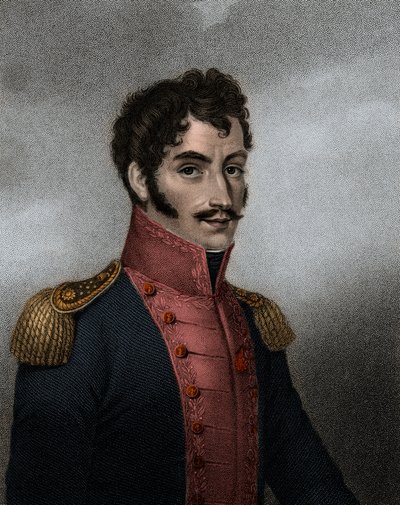 वेनेजुएला के राजनेता और सैन्य साइमन बोलिवर (1783-1830) का पोर्ट्रेट कोलंबिया और पेरू के राष्ट्रपति द्वारा अनाम अनाम