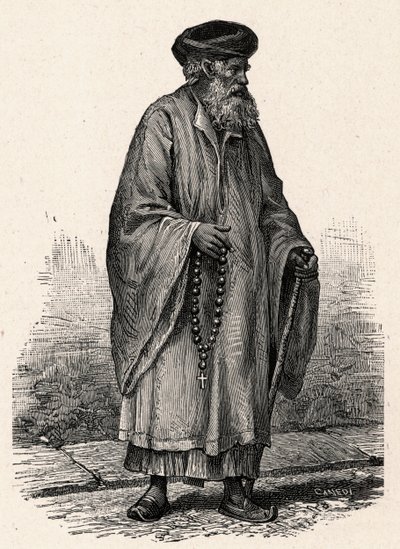 मिस्र में ज़िफ़्टे से कैथोलिक कॉप्टिक का पोर्ट्रेट। लुई-यूजीन (लुई यूजीन) लौवेट द्वारा "द कैथोलिक मिशन्स इन द XIXth सेंचुरी" में उत्कीर्णन। निजि संग्रह। द्वारा अनाम अनाम