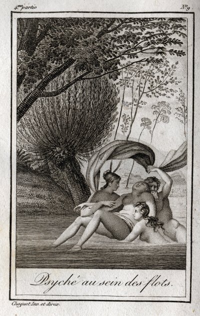 लहरों के भीतर मानस। चार्ल्स अल्बर्ट डेमोस्टियर (1760-1801) द्वारा "लेट्रेस ए एमिली सुर ला मिथोलॉजी" में 1819 से उत्कीर्ण। निजि संग्रह। द्वारा अनाम अनाम