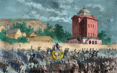 25 जून 1791 को वारेन्स की वापसी, शाही परिवार पेरिस वापस लाया गया, उत्कीर्णन, निजी संग्रह द्वारा अनाम अनाम