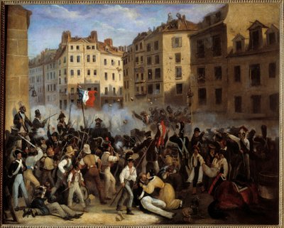1830 की क्रांति - "" द चार्टर या डेथ"" (28 जुलाई की लड़ाई, शायद सेंट-एंटोनी को रुलाती है) - "" जुलाई 1830 का एपिसोड ""। १८३० की क्रांति। बेनामी पेंटिंग द्वारा अनाम अनाम