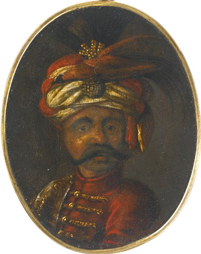 सोलिमन II - सुलेमान II (1642-1691), तुर्क साम्राज्य का सुल्तान - बेनामी - 17 वीं शताब्दी का दूसरा भाग। - लकड़ी पर गौचे - 12x8,4 - निजी संग्रह द्वारा अनाम अनाम