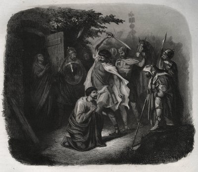 सेंट जूलियन (शहीद) का पतन। 1846 से "संतों के जीवन" में उत्कीर्णन। निजि संग्रह। द्वारा अनाम अनाम