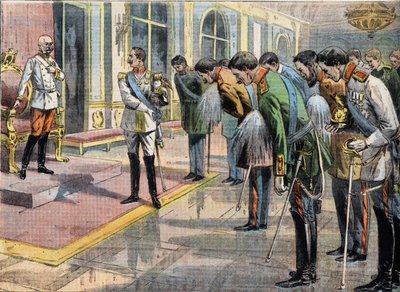 ऑस्ट्रिया के सम्राट फ्रेंकोइस जोसेफ I (1830-1916) द्वारा जयंती। अखबार "" ले पेटिट पेरिसियन "" से उत्कीर्णन द्वारा अनाम अनाम