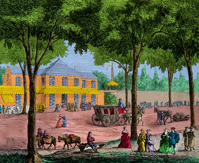 1780 में पेरिस में बुलेवार्ड डू मंदिर पर तुर्की कैफे, उत्कीर्णन, निजी संग्रह द्वारा अनाम अनाम