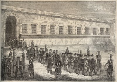 19वीं सदी में रोशफोर्ट का बैगन। पियरे ज़ैकोन (1817-1895) (कोलोनिया पेनेल - दंड कॉलोनी) द्वारा "उनके निर्माण से लेकर आज तक दोषियों का इतिहास" (1877) में उत्कीर्णन। निजि संग्रह। द्वारा अनाम अनाम