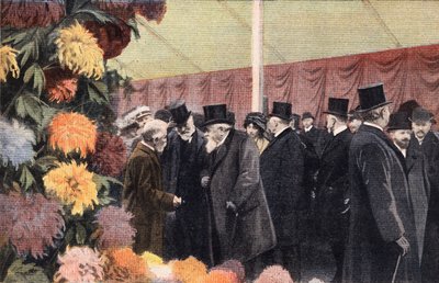 गुलदाउदी पार्टी: आधिकारिक गुलदाउदी प्रदर्शनी। उत्कीर्णन। 11/20/1910 को "" ले पेटिट पेरिसियन "" समाचार पत्र में से एक। निजि संग्रह। द्वारा अनाम अनाम