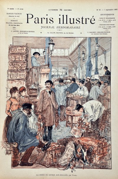 1887 में हॉल्स डी पेरिस में खेल क्री। हरमन वोगेल द्वारा चित्रण (1856-1918)। 1887 से "पेरिस-इलस्ट्रस जर्नल साप्ताहिक" में उत्कीर्णन। द्वारा अनाम अनाम