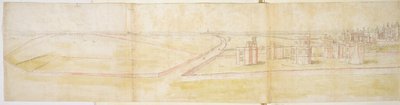 उत्तर से हैम्पटन कोर्ट पैलेस, c.1544 (कागज पर कलम, स्याही और wc) द्वारा एंथोनीस वैन डेन Wyngaerde