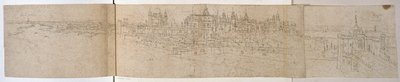 नदी से हैम्पटन कोर्ट पैलेस, c.1544 (कागज पर कलम और स्याही) द्वारा एंथोनीस वैन डेन Wyngaerde
