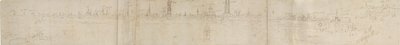 दक्षिण-पश्चिम, 1558 से ब्रुग्स के दृश्य के लिए प्रारंभिक स्केच। द्वारा एंथोनीस वैन डेन Wyngaerde