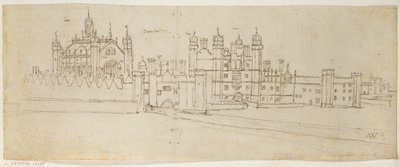 हैम्पटन कोर्ट के चैपल और गेटहाउस, c.1544 (कागज पर कलम और स्याही) द्वारा एंथोनीस वैन डेन Wyngaerde