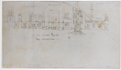 फाउंटेन कोर्ट, हैम्पटन कोर्ट पैलेस, c.1544 (कागज पर पेन und इंक और पेंसिल) द्वारा एंथोनीस वैन डेन Wyngaerde