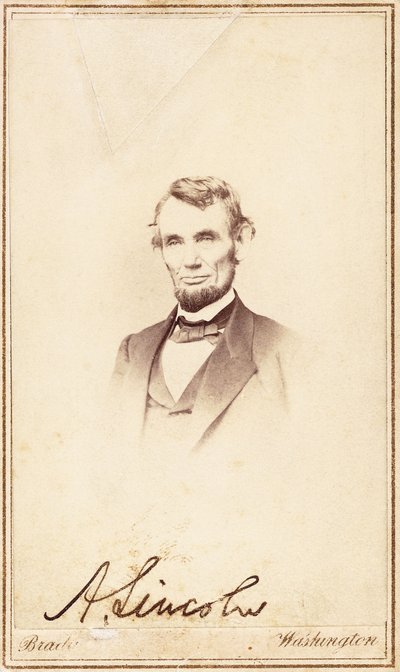 अब्राहम लिंकन, व्यवसाय कार्ड पर हस्ताक्षर किए, 1864 द्वारा एंथनी बर्गर
