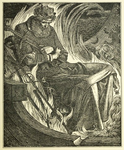 किंग वारवुल्फ़ की मृत्यु, पब। 1915 (उत्कीर्णन) द्वारा एंथोनी फ्रेडरिक ऑगस्टस सैंडिस