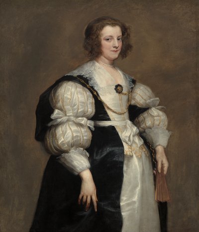 लेडी विद ए फैन, c.1628 द्वारा Anthony van Dyck