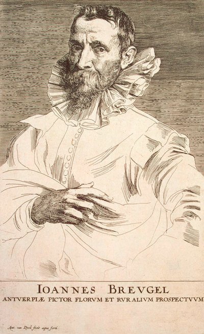 16 जनवरी, 1601-1678, यंगर कलाकार ब्रूघेल का पोर्ट्रेट, 17 वीं शताब्दी का पहला तीसरा था द्वारा एंथोनी वैन डाइक