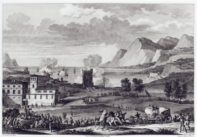 कॉर्सिका का उद्धार, 20 अक्टूबर 1796, जीन डुप्लेसि-बर्टाक्स (1747-1819) द्वारा उत्कीर्ण द्वारा एंटोनी चार्ल्स होरेस वर्नेट