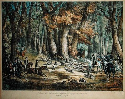 27 अप्रैल 1818 को कम्पेग्ने में जंगल में शिकार हिरण द्वारा एंटोनी चार्ल्स होरेस वर्नेट